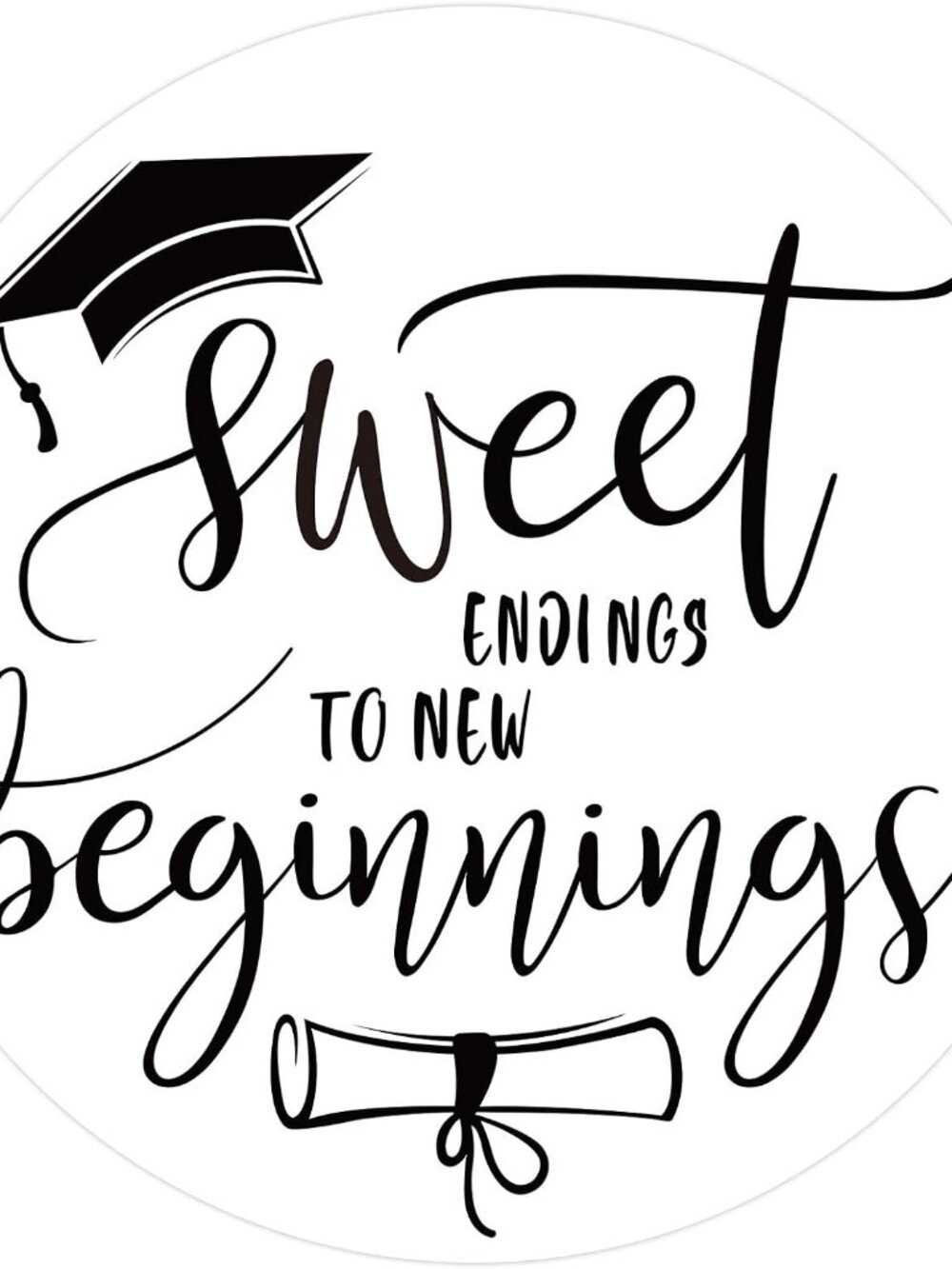 100 Pcs Sweet Endings to New Beginnings 2026 Graduation Celebration Invitation S